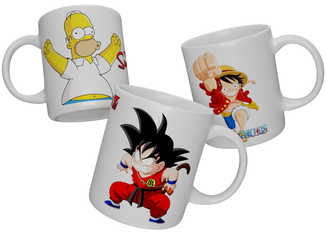 Mugs de la collection anime, personnalisés pour les fans.