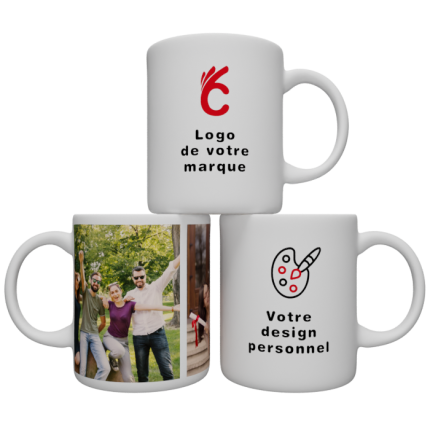 Mugs personnalisés avec photo, logo et design personnel.